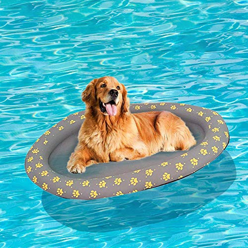 Ginkago Aufblasbar Schlauchboot Wasserspielzeug Hunde Boot Haustier Luftmatratze Schwimmbad Strand Spielzeug Dog Pool Toys (Grau)