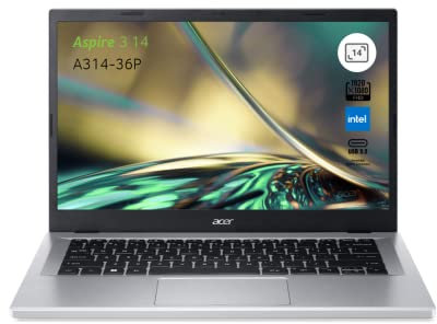 acer Aspire 3 A314-36P-37B6, Ordinateur Portable 14'' Full HD IPS, PC Portable (Intel Core i3-N305, RAM 8 Go, SSD 512 Go, Intel UHD Graphics, Windows 11), Laptop Gris, Clavier AZERTY (Français)