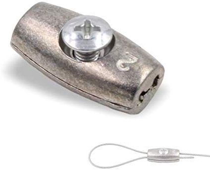 Licht-Zubehoer.de 10x Eiform Drahtseilklemme zum Schrauben, Zinkdruckguss, Ø1,5-2,0mm, verzinkt, Drahtseilklemme, 10389245031, 05-20-EIK-2811-0505-10
