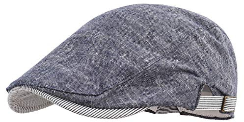 Gisdanchz Kunstleinen Schiebermütze Unisex mit Seitlichem Druckknopf | Atmungsaktive Flatcap im Vintage-Stil für Jeden Tag
