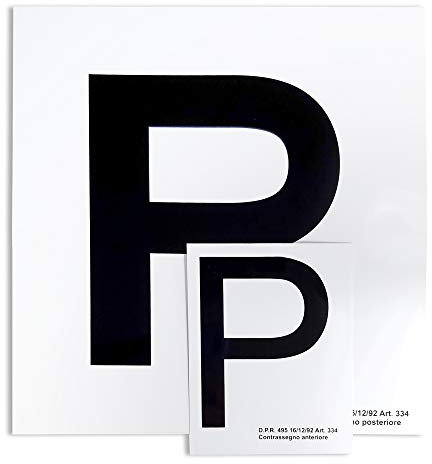 4R Quattroerre.it 1570a Contrassegno Adesivo “P” Principiante, Set di 2 Pezzi Anteriore + Posteriore