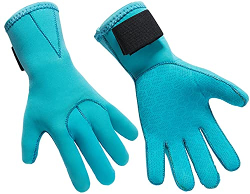 iEasey Guanti per muta subacquea in neoprene da 3 mm di spessore, guanti termici antiscivolo per immersioni, snorkeling, kayak, vela, paddle, surf, nuoto, sport acquatici