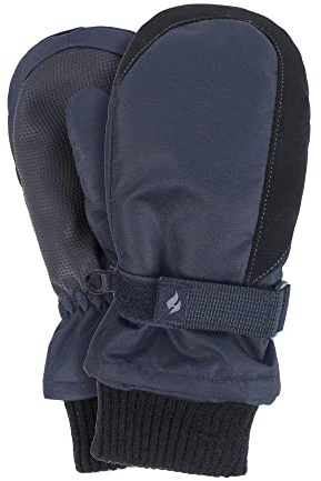 HEAT HOLDERS - Kids Thermal Fleece Lined Mittens | Boys & Girls Warm Ski Gloves for Winter (3-6 Years, Blue)