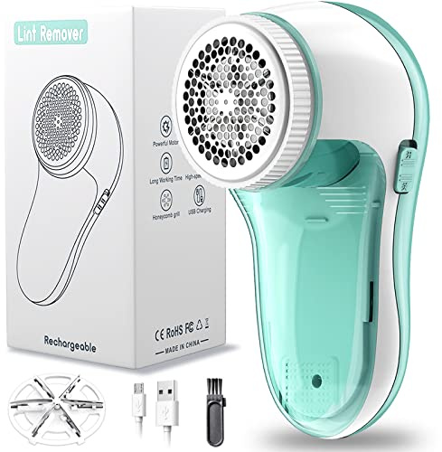 Levapelucchi, Levapelucchi Elettrico ricaricabile con 1 lama da barba di ricambio, Rasoio portatile per lanugine in tessuto per vestiti, mobili, biancheria da letto, moquette