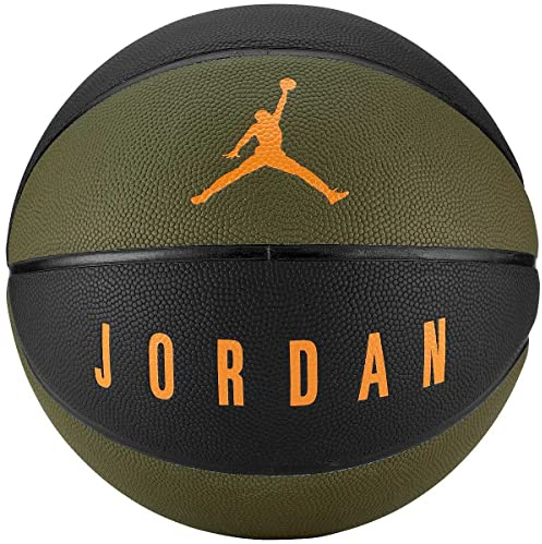 Nike Jordan Ultimate 8P Basketball aus Gummi und Synthetikleder in der Farbe Olive-Schwarz-Orange, J.000.2645.250.07