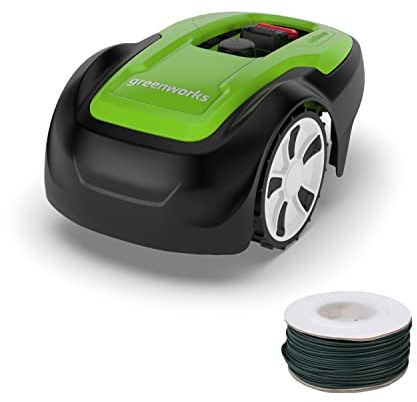 Greenworks Optimow M robot rasaerba per prati fino a 500m2 facile da configurare con l´App bluetooth + Greenworks Cavo Perimetrale per Robot Rasaerba, 100 m