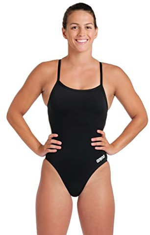 Arena Solid Challenge Team Bañador de Una Pieza para Mujer, Bañador de Secado Rápido en Tejido MaxLife Eco, Resistencia al Cloro y Protección UPF 50+ UV