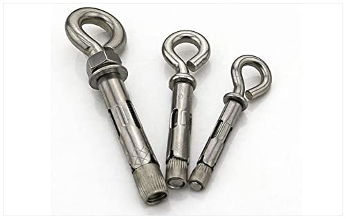 Ankerbolzen, Expansionsbolzen 304 Edelstahl-Ösen-Expansionshaken, verzinkter Ringzug, Explosionsschraube, Hängelampenhaken, Schaukelhakenschraube M6-M12, 2 Stück Ankerbolzen (Farbe: Blaues weißes Zink