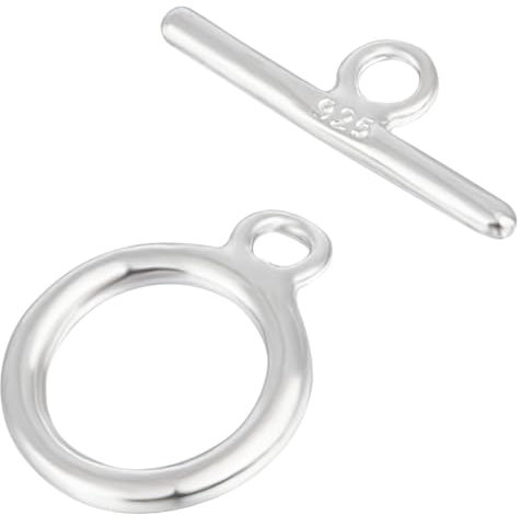 Beebeecraft 1 Box 5 Stück Ring Kippverschlüsse Aus Sterlingsilber Schmuckverschlüsse Verbinder Runde Ring Kippverschlüsse Mit T Steg Verschlüssen Sets Für Die Herstellung von Halsketten Armbändern