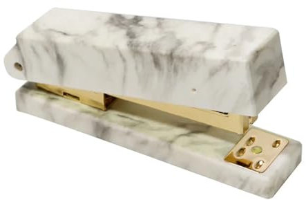 Hefter Home Office Bookbinding Supplies Marble Gold Metal Stapler Office Heavy Duty Standard Stapler for Schreibtisch mit Heftklammern HeftgeräT (Color : Gold Stapler)