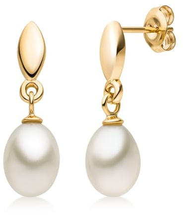MATERIA by Matthias Wagner Perlenohrringe Gold 333 Damen Ohrstecker hängend GO-11