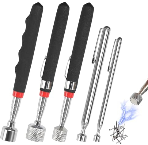 5 unidades de imanes telescópicos de acero inoxidable 1,5 LB 3 LB 10 LB 15 LB 20 LB Elevador Magnético Telescoping Herramienta de Pickup Tool Telescopio Imán Telescopio Barra Magnética