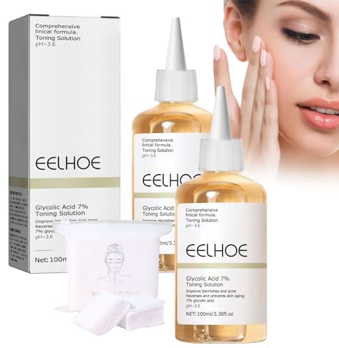 2PCS Glycolic Acid 7% Toner,Glycolic Acid Toning Resurfacing Solution,Glycolic Acid Serum,Avoidance Skin Aging,Improve Blemishes Anti Wrinkle Toning Serum