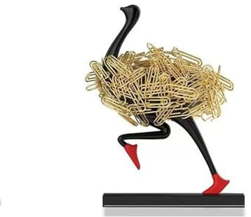 Magnetischer Büroklammer-Aufbewahrungsornament mit Strauß-Motiv, laufender Strauß-magnetischer Büroklammerhalter, Schmuckaufbewahrung, for verschiedene Metallteile, ideales Schließfachzubehör (Color
