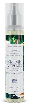 Brume Parfumée Nectar des Îles, 100ml, Senteurs Exotiques de Fleurs Blanches et Eau de Coco, Corps et Cheveux, Légèreté Provençale