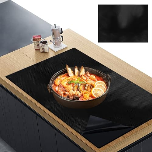 WestCH 53x61cm Induktionskochfeld Schutzmatte Große Induktionsschutzmatte Silikon Induktion Schutzmatte Induction Cooker Silikonmatte HitzebestäNdiges Wärmeisolierte Pad für Induktionsherd