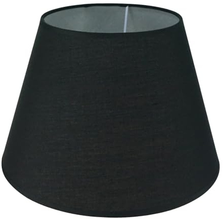 DULEE 12 Zoll Lampenschirm E27 E14 Glühbirne Schraube Handgefertigter Stoff Tischlampenschirm für Stehlampe, Tischlampe, Nachttischlampe (Oben) 18cm x (Höhe) 20cm x (Unten) 30cm, Schwarz