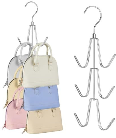 Greyoe Schalbügel, 2 Stück Handtaschenhalter, Krawattenhalter, Hanging Bag Rack Multifunktionale Gürtel Krawatte Sling Hook Organizer für Krawatten, Schals, Tücher, Taschen