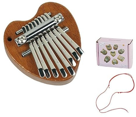 Exquisites Daumenklavier mit 8 Tasten, 2024 neues Finger-Daumenklavier-Set, Mini-Daumenklavier mit 8 Tasten, Musikinstrument, Holz, gutes Accessoire, Geschenk für Erwachsene und Anfänger