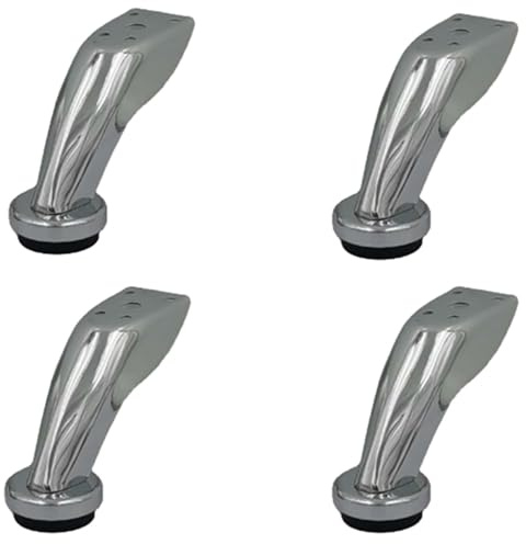 4Pcs Chrome Furniture Legs Metal Sofa Plinth Feet Support Feet for Chairs, Cabinets, Coffee Table, Stools, Cupboards(100 mm)