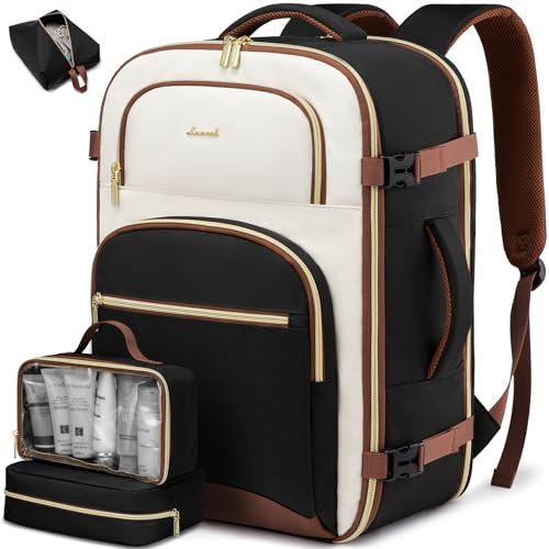 LOVEVOOK Handgepäck Rucksack Flugzeug, 40L Groß Reiserucksack Damen Herren Tasche, 17 Zoll Laptop Rucksack Travel Backpack mit Laptopfach, Reise Rucksack-damen für Geschäftsreise Business Weekend