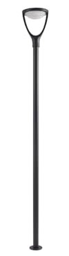 Lucande LED mastlampa utomhusfilter (modern) i svart aluminium (1 flamma), kandelaber utomhu