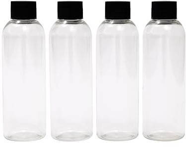 SEB Enterprises 100ml Travel Bottles with Black Screw Lids Pack of 4 BPA Free Durable Leakproof