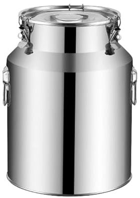 Bricco per latte in acciaio inox da 28-42 l, con coperchio ermetico, contenitore per alimenti per vino, acqua, cibo solido, facile da pulire, 44 cm (44 cm)