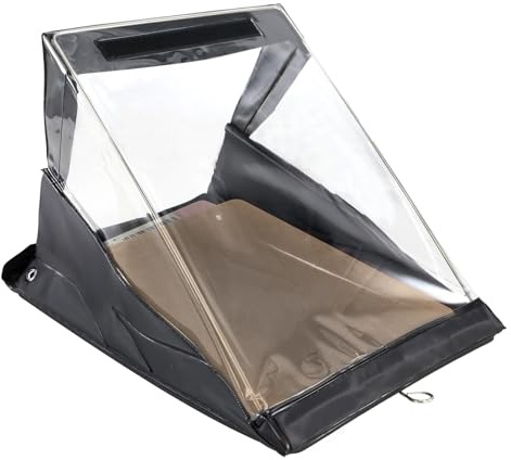 Vattentät klämbräda A4 med lock, 33 x 24 cm stående format A4-klämbräda med transparent PVC-skärm, kardborreband för att skydda dokument från regn, snö och dammpartiklar (svart)
