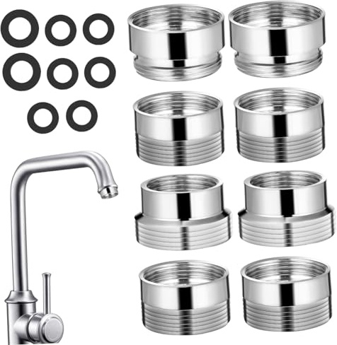 UKCOCO 8 Pièces Adaptateur Robinet Évier Adaptateur Tuyau Cuisine Salle de Bain Eau Connexion Étanche
