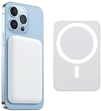 Wireless Magnetic Power Bank, 5000mAh USB Type-C Wireless Battery Pack, 15W Fast Charging Portable Charger Compatible with Magnetic for iPhone 17 16 15 14 13 12 Mini/Pro Max/Plus, Lightweight Design