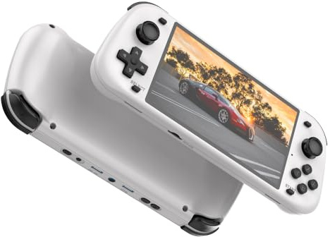 BAFUIE Consola de Juegos Portátil Retro R50S, 64/128 GB, Linux, Pantalla IPS de 5,1 Pulgadas, Consola de Juegos en Línea para Dos Jugadores