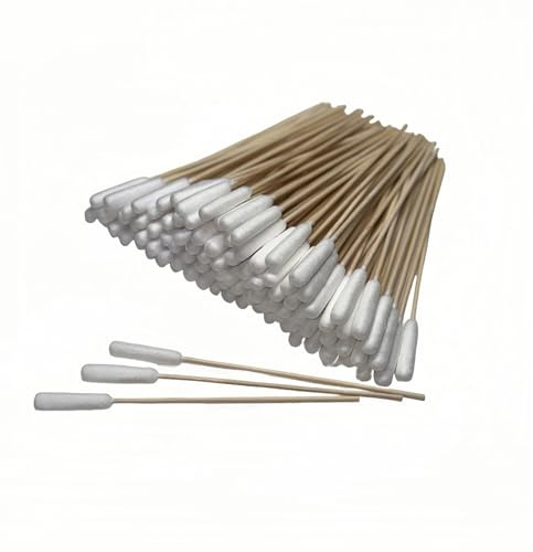 Powuthy 100 tamponi di cotone lunghi 15,2 cm, adatti per la pulizia delle orecchie degli animali domestici, la cura delle ferite, anche per la pulizia dell'elettronica, il trucco, ecc.