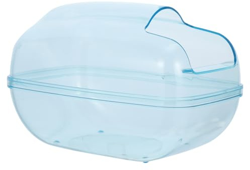 HIAKDOFT Hamsterbadewanne mit Spritzschutz Kunststoff Sandkasten für Kleintiere Außenbadezimmer und Toilette Haustierzubehör für Hamster und Zwerghamster