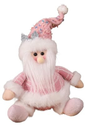 Papá Noel de Felpa, de Figura de Navidad Rosa, Colgante de muñeca Suave para decoración alféizar de Ventana, Mesa, jardín, Patio, Chimenea, estantes, estantería, mesita
