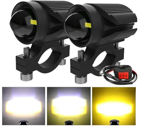 WIJHJET Para R1200GS Para ATV Para SUV Lámpara Auxiliar Motocicleta Faro Antiniebla 12V 24V Lente De Proyector 180W Luces Conducción Faro Principal De Motocicleta(2 pieces)