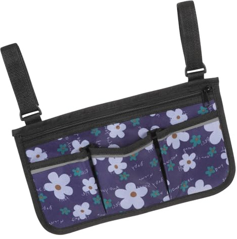 ARTSEWPLY Rollstuhltasche Oxford Stoff für Armlehne mit Verstellbaren Gurten 3 Taschen Kompakt und Vielseitig für Rollstuhl und Scooter im Alltag