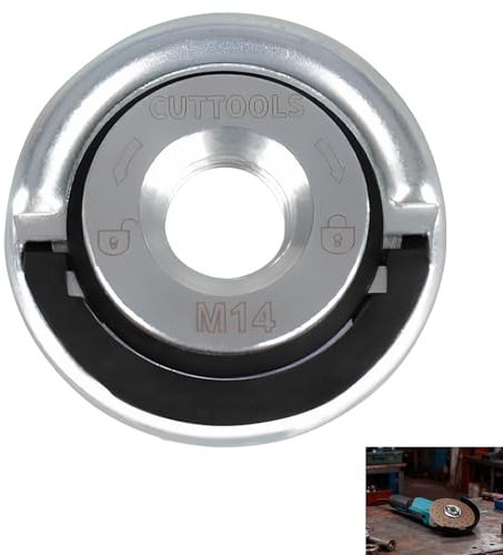 M14 Quick Clamping Nut, 45mm Quick Release Angle Grinder Nut, Heavy Duty Locking Retaining Flange Nut for Cordless and Electric Angle Grinders, Angle Grinder Part for Cutting Grinding Polishing Wheels