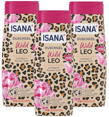 3 er Pack ISANA Duschgel Wild Leo | 3 x 300ml | Floraler Duft