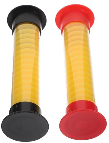 GLEAVI Lot de 2 Sabliers de 5 Secondes Son, Accessoires pour Jeux de Société, Sabliers Multifonctions de 13 Cm, Coloris Rouge et Noir Tube Jaune, Minuteurs de Table pour Soirées et