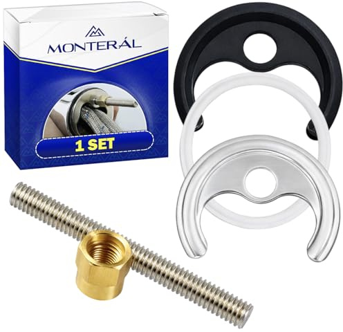 Kit di Fissaggio Rubinetto Lavello Cucina 1 Pezzo Perno Dado | Guarnizione 2 Pezzi Piastre Ferro di Cavallo - Kit di Montaggio Rubinetto Bagno Lavabo per Monocomando - MONTERAL