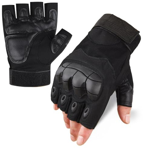 Galenecx Guantes Tacticos, Guantes Tacticos Militar, Guante sin Dedos Antideslizantes, Guante Transpirables de Moto, para Deportes al Aire Libre Ciclismo Moto Senderismo Escalada Camping Caza