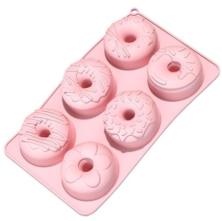 Silikon Donutformar För Bakning,6-hålig Non-stick Bakplåt, Livsmedelssäker,Silikon Munkform | För Mikrovågsugn Frys Ugn Diskmaskin Och Inomhus Matlagning Och Pyssel