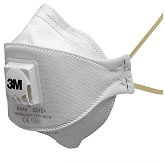 3M Aura Atemschutzmaske 9312+SV (5 pack), EN-Sicherheit zertifiziert