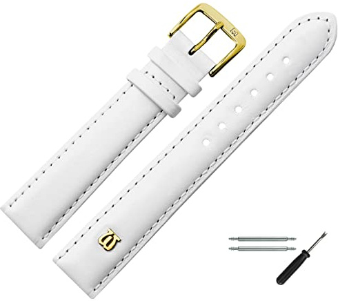 MARBURGER Uhrenarmband 18mm Leder Glatt Mit Naht - Werkzeug Montage Set 10018