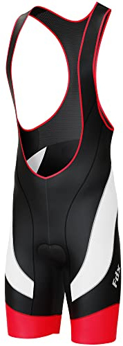 FDX Salopette Ciclismo Uomo Imbottita 3D, Pantaloncini Bici con Bretelle, Traspiranti e Asciugatura Rapida, Antiscivolo, MTB e Bici da Strada