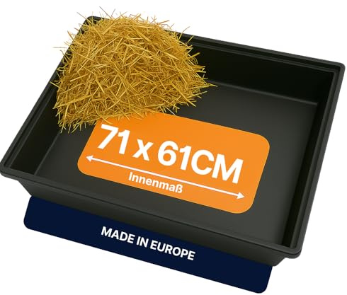 Breker Kunststoffwanne 70x80cm [geeignet als Kotwanne] 56 Liter Fassungsvolumen | Allzweckwanne | Plastikwanne | Schwarz