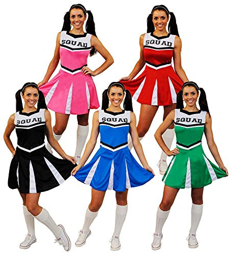 I LOVE FANCY DRESS ROTES CHEERLEADER KOSTÜM VERKLEIDUNG= 6 VERSCHIEDENEN GRÖSSEN=FASCHING KARNEVAL + SPORTVERANSTALLTUNGEN DER AMERIKANISCHEN ART = XXLARGE