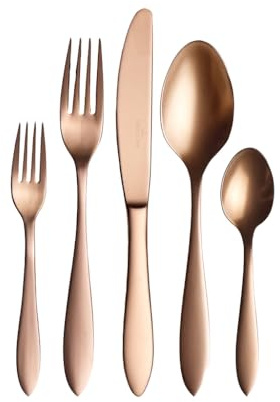 Villeroy & Boch - Manufacture Besteckset 20tlg. Gold, Besteck, Tafelbesteck, Besteck Set 6 Personen, Edelstahl