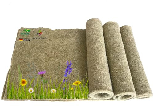 Pemmiproducts Nager-Teppich aus 100% Hanf, 100 x 40 cm ca. 5 mm dick,3er Pack, (EUR 6,97 je Stück), Nagermatte, Hanfmatte geeignet als Käfig Bodenbedeckung für Nagetiere und Kleintiere, Nagerteppich